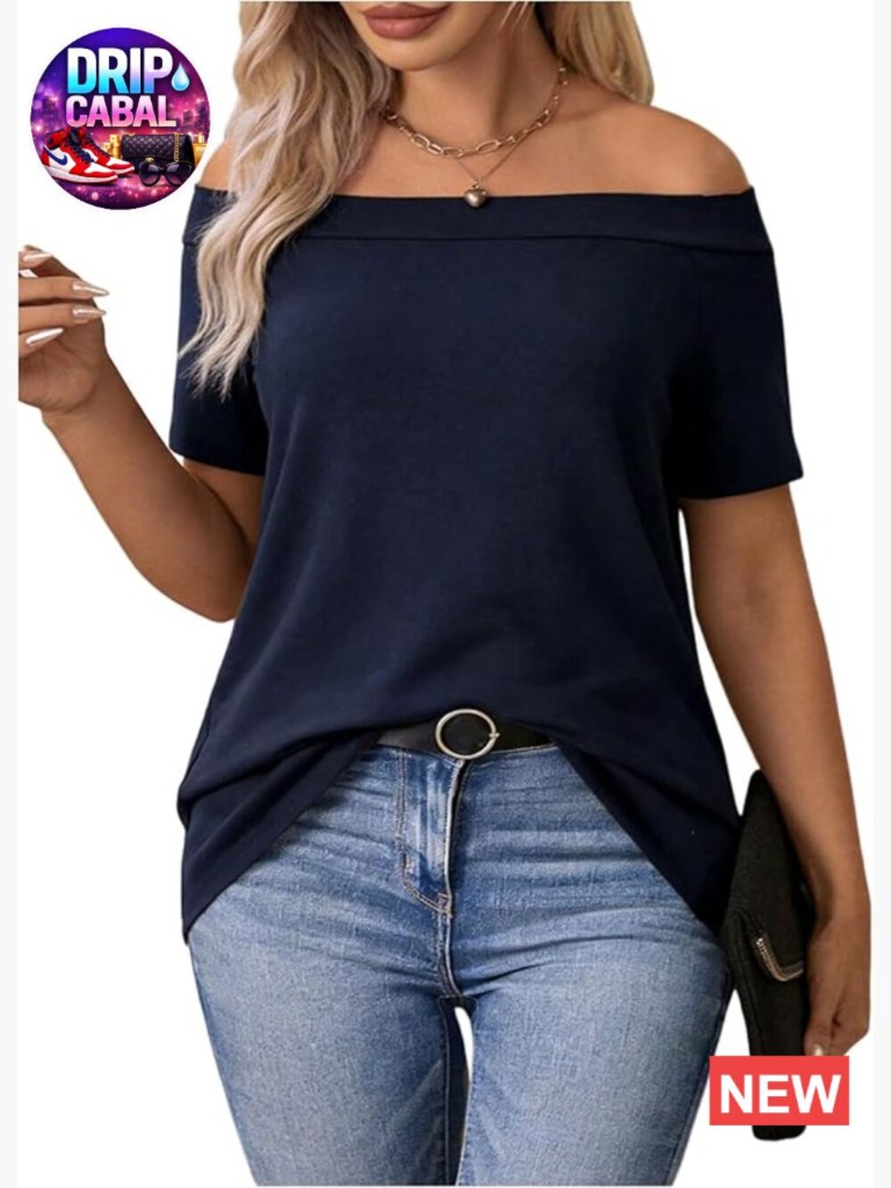 Plus Size Off Shoulder Short Sleeve T-Shirt Top Summer Casual
